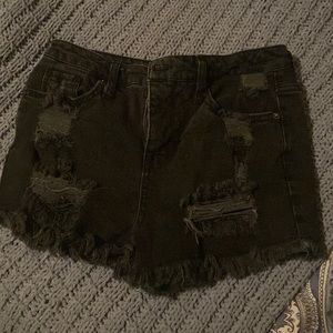 Black Jean shorts